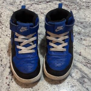 Nike Kids Royal Blue and Black High-Top Sneakers with White Accents